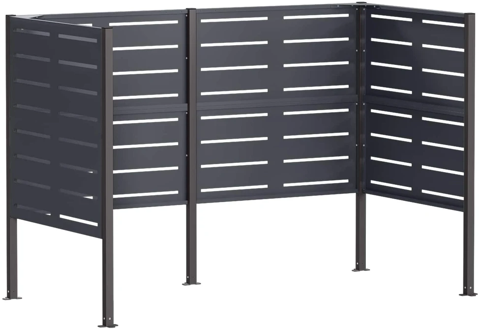 Atliekų konteinerio ekranas 167 x 85 x 113 cm Plienas Antracito