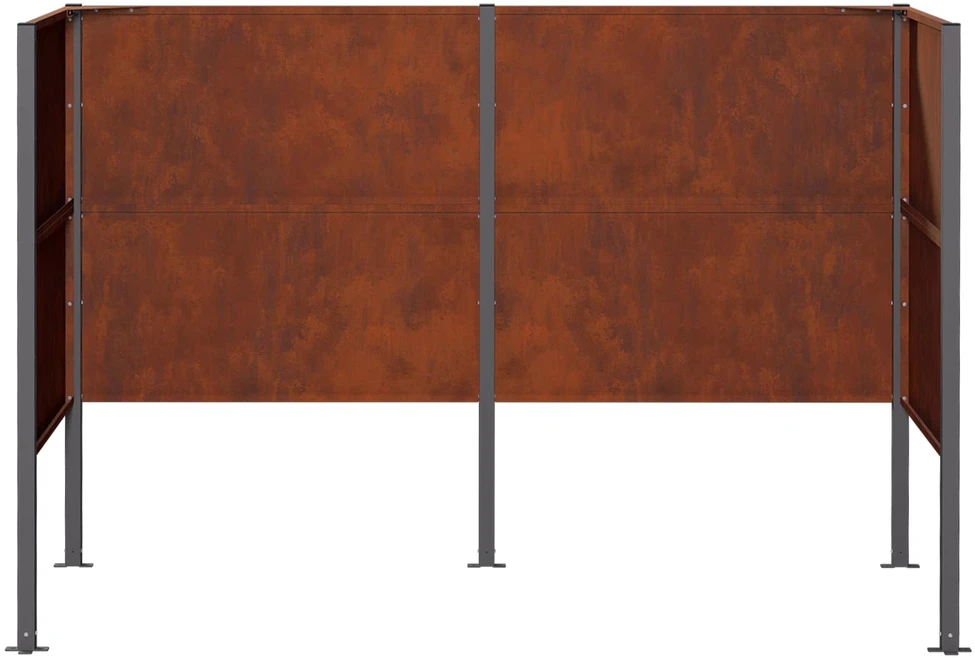 Atliekų konteinerio ekranas 167 x 85 x 113 cm Rūdijanti