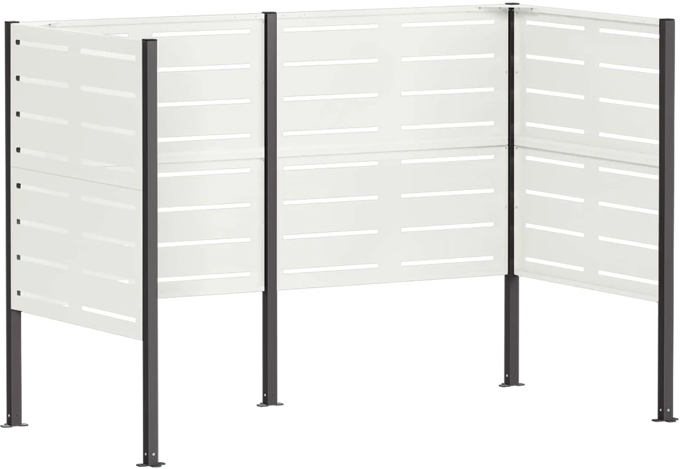 Atliekų konteinerio ekranas 167 x 85 x 113 cm Plienas Balta