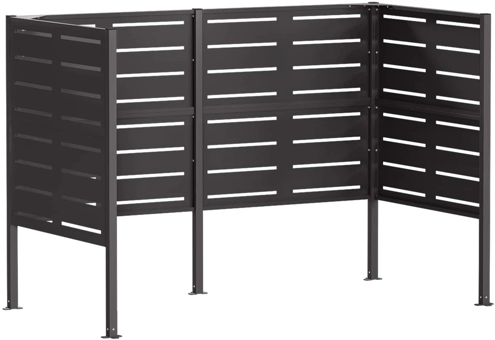Atliekų konteinerio ekranas 167 x 85 x 113 cm Plienas Juoda