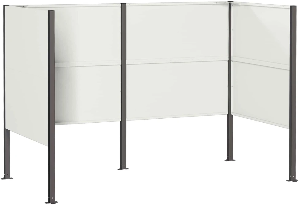 Atliekų konteinerio ekranas 167 x 85 x 113 cm Plienas Balta