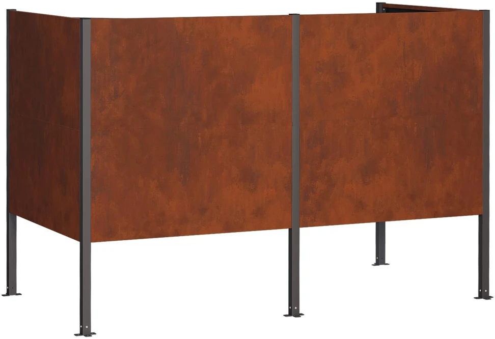 Atliekų konteinerio ekranas 167 x 85 x 113 cm Rūdijanti