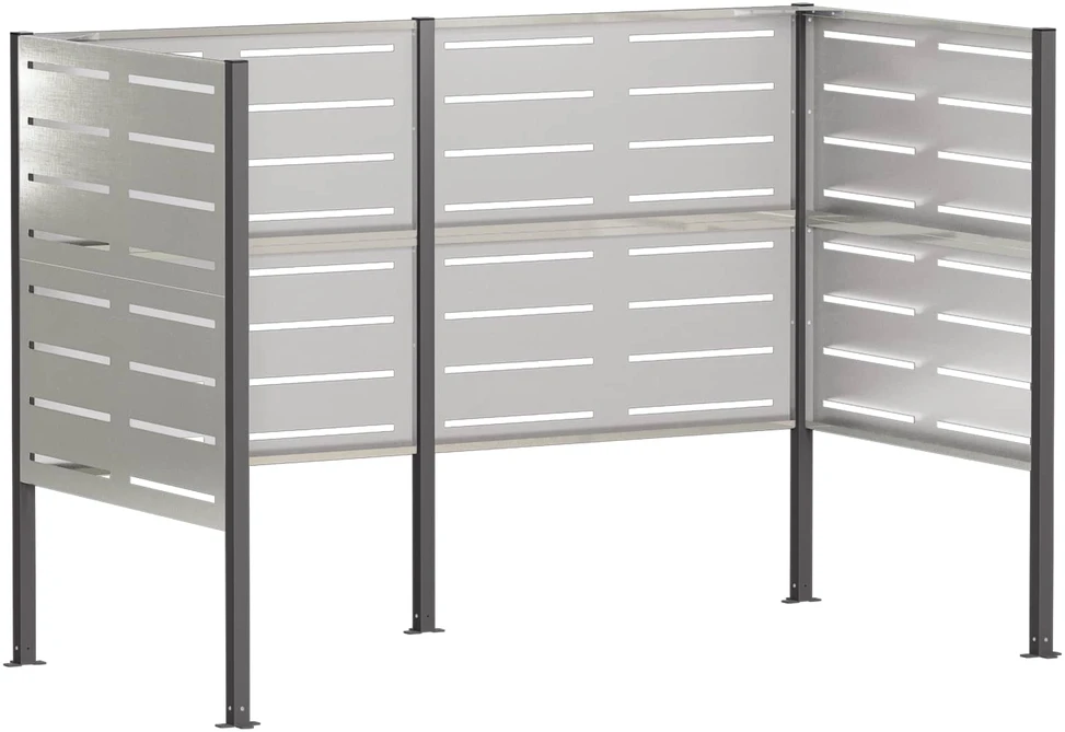 Atliekų konteinerio ekranas 167 x 85 x 113 cm Sidabrinė