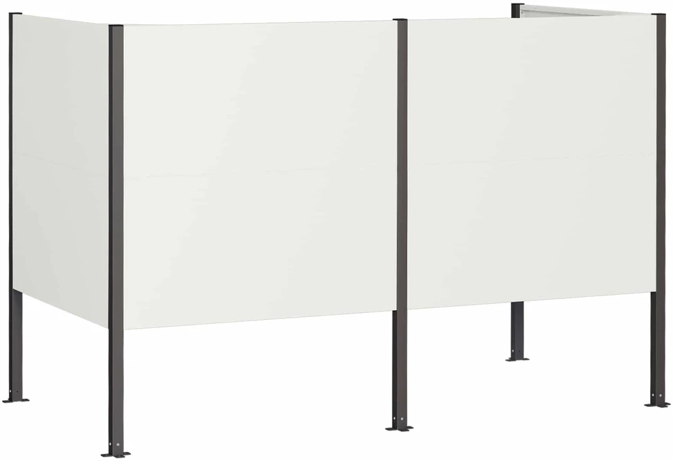 Atliekų konteinerio ekranas 167 x 85 x 113 cm Plienas Balta