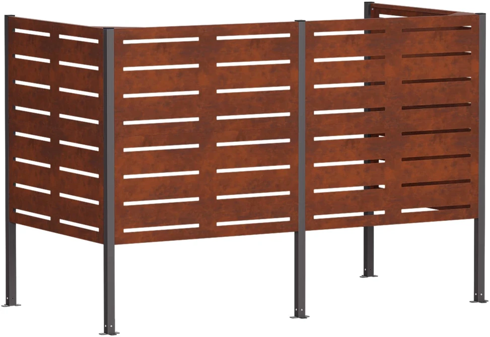 Atliekų konteinerio ekranas 167 x 85 x 113 cm Rūdijanti