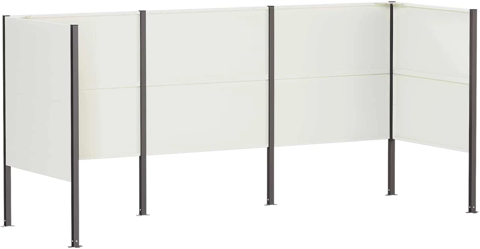 Atliekų konteinerio ekranas 249 x 85 x 113 cm Plienas Balta
