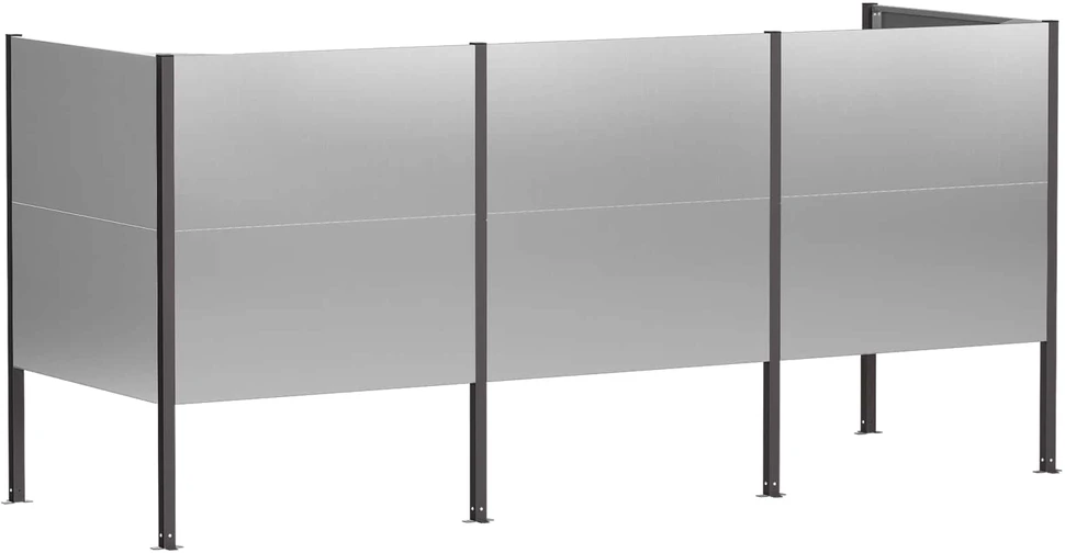 Atliekų konteinerio ekranas 249 x 85 x 113 cm Sidabrinė