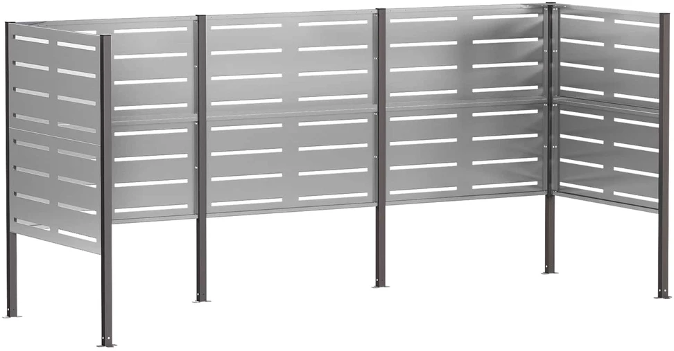 Atliekų konteinerio ekranas 249 x 85 x 113 cm Sidabrinė