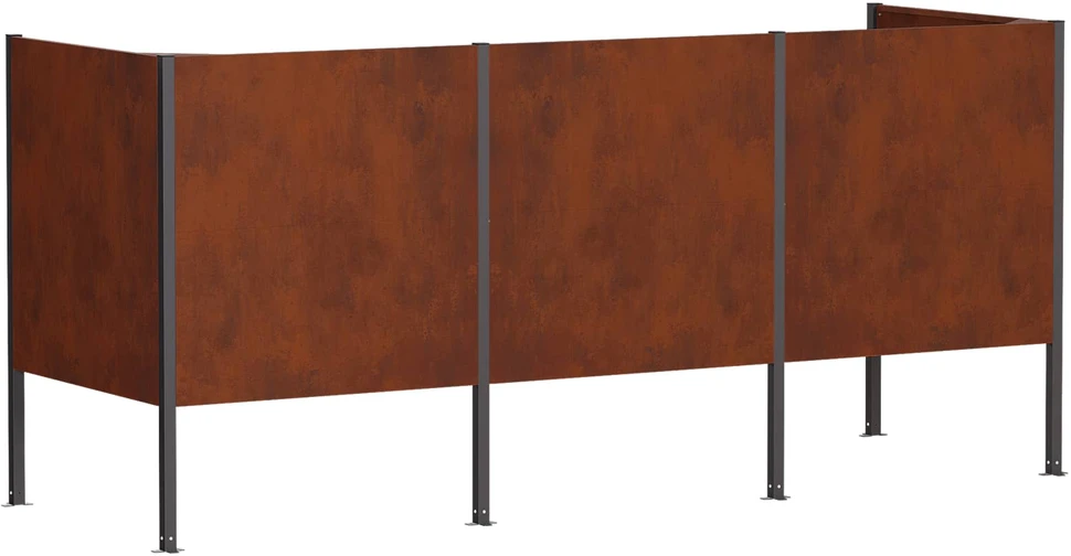 Atliekų konteinerio ekranas 249 x 85 x 113 cm Rūdijanti