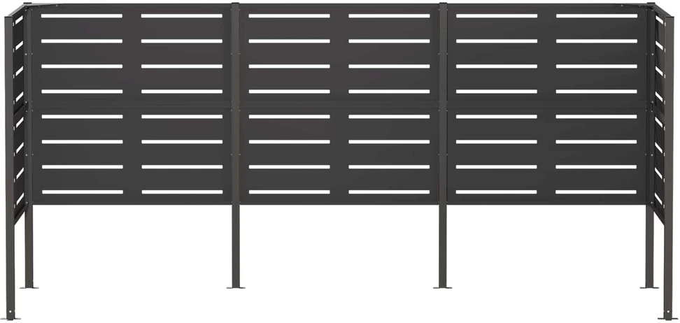 Atliekų konteinerio ekranas 249 x 85 x 113 cm Plienas Juoda