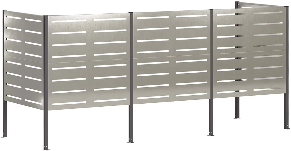 Atliekų konteinerio ekranas 249 x 85 x 113 cm Sidabrinė