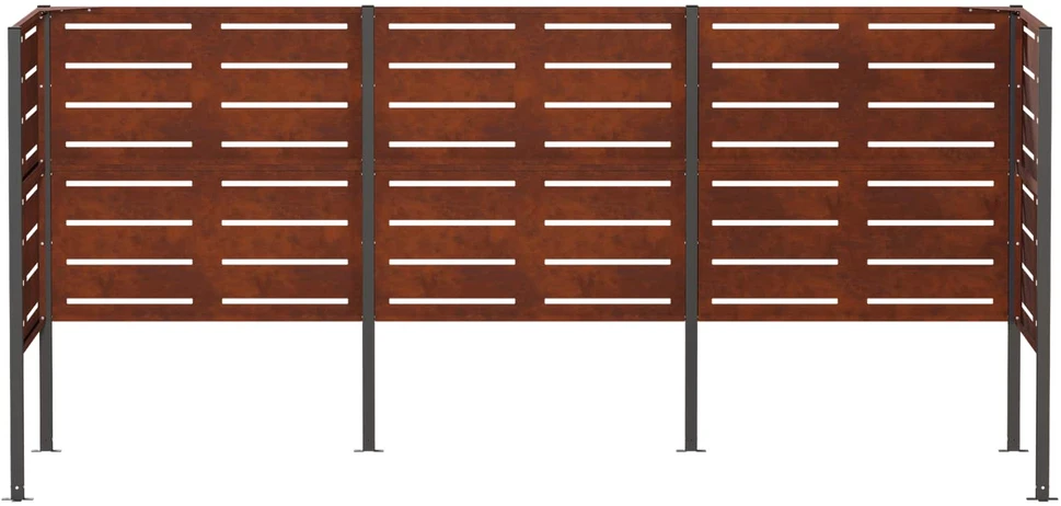 Atliekų konteinerio ekranas 249 x 85 x 113 cm Rūdijanti