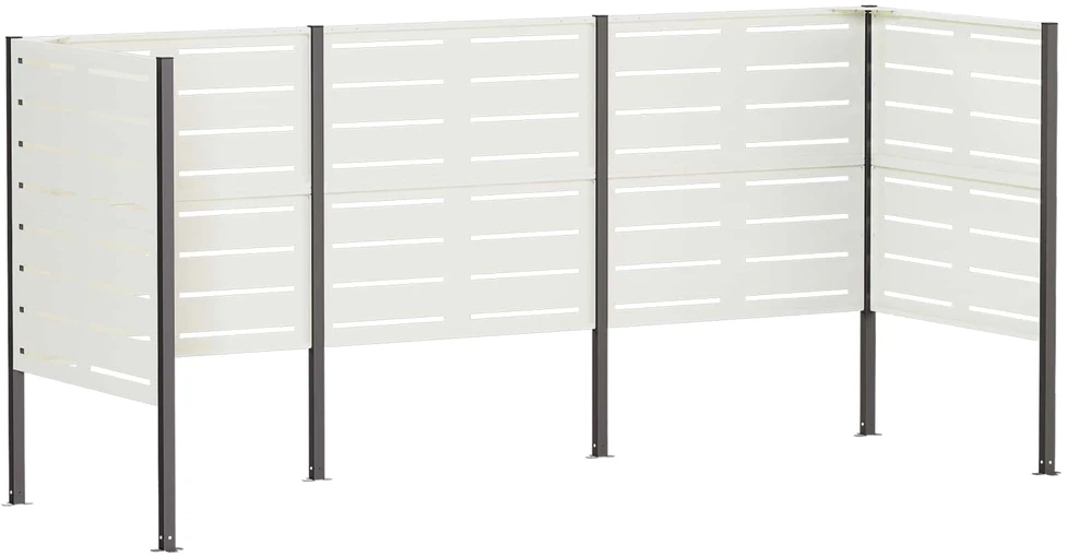 Atliekų konteinerio ekranas 249 x 85 x 113 cm Plienas Balta