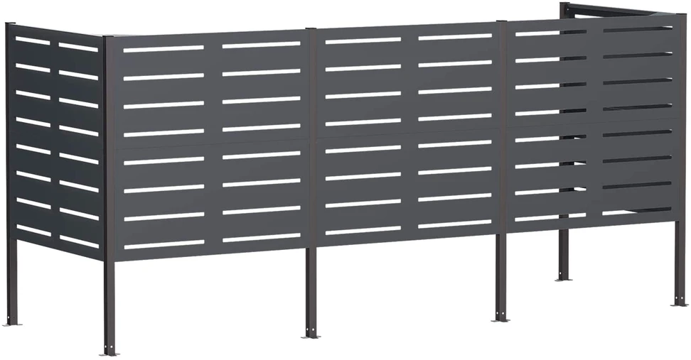 Atliekų konteinerio ekranas 249 x 85 x 113 cm Plienas Antracito