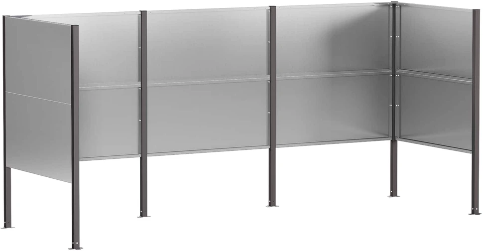 Atliekų konteinerio ekranas 249 x 85 x 113 cm Sidabrinė