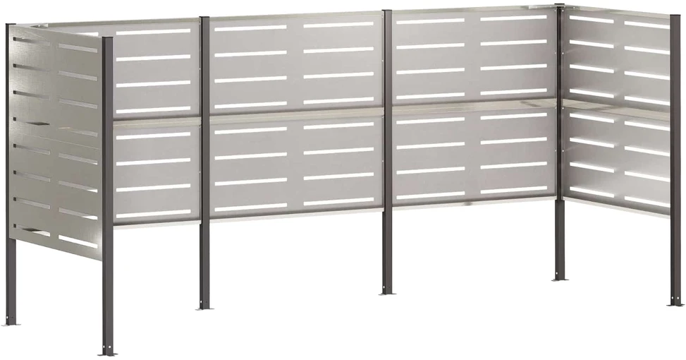 Atliekų konteinerio ekranas 249 x 85 x 113 cm Sidabrinė