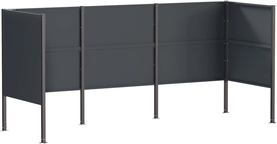 Atliekų konteinerio ekranas 249 x 85 x 113 cm Plienas Antracito