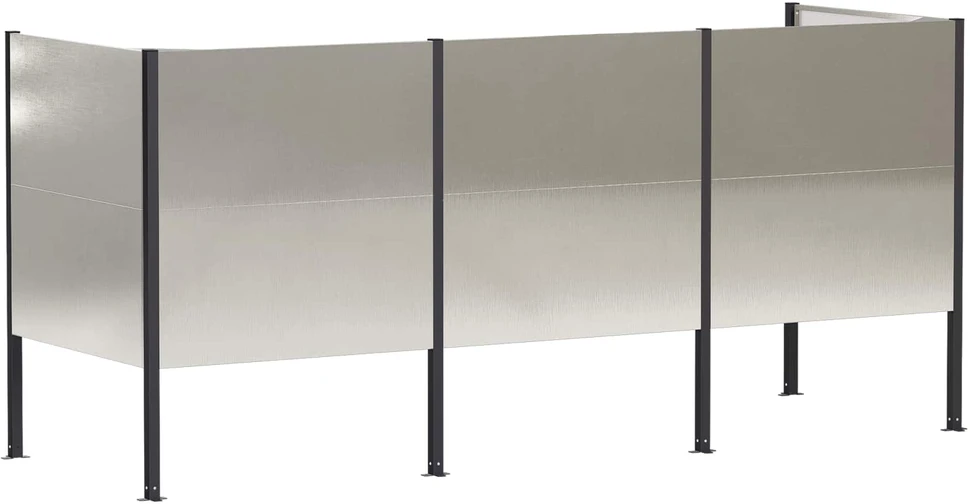 Atliekų konteinerio ekranas 249 x 85 x 113 cm Sidabrinė
