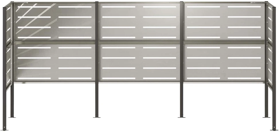 Atliekų konteinerio ekranas 249 x 85 x 113 cm Sidabrinė