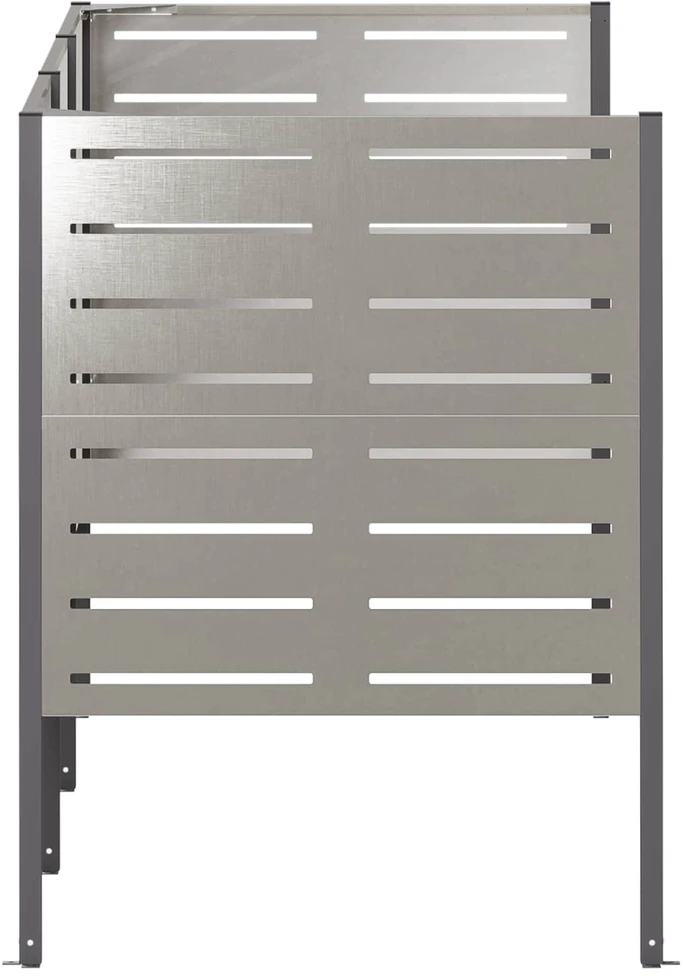 Atliekų konteinerio ekranas 249 x 85 x 113 cm Sidabrinė