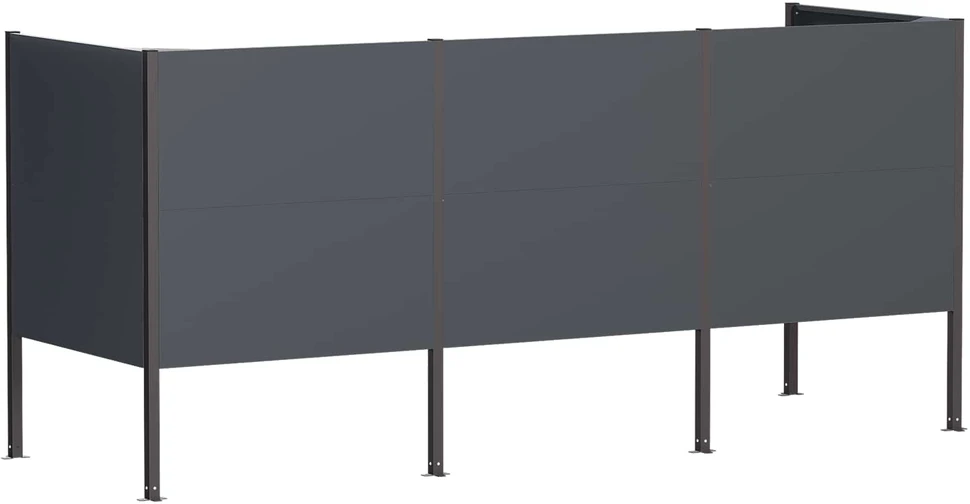 Atliekų konteinerio ekranas 249 x 85 x 113 cm Plienas Antracito
