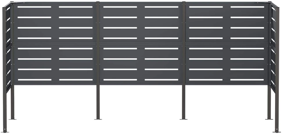 Atliekų konteinerio ekranas 249 x 85 x 113 cm Plienas Antracito