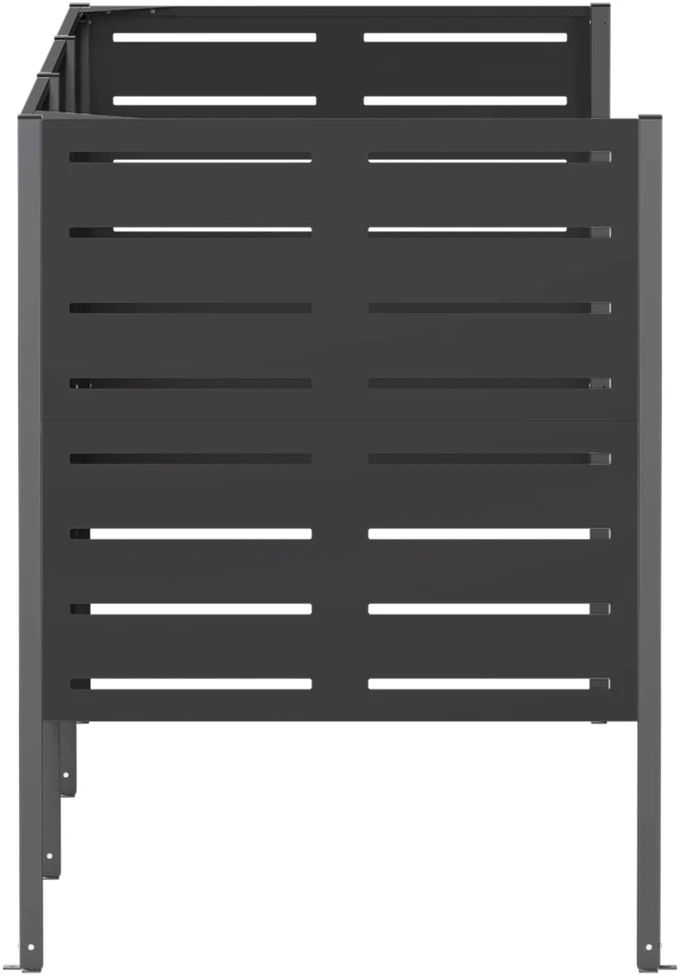 Atliekų konteinerio ekranas 249 x 85 x 113 cm Plienas Juoda