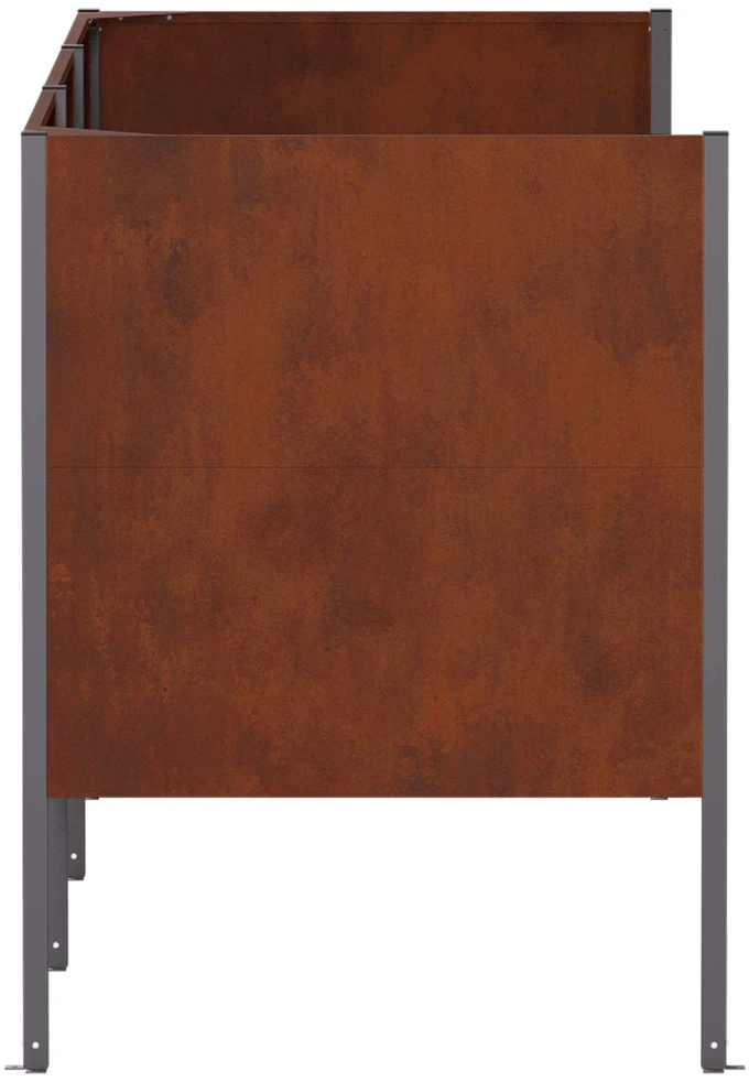 Atliekų konteinerio ekranas 249 x 85 x 113 cm Rūdijanti