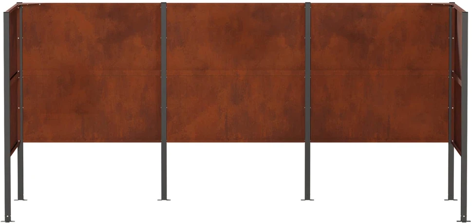 Atliekų konteinerio ekranas 249 x 85 x 113 cm Rūdijanti