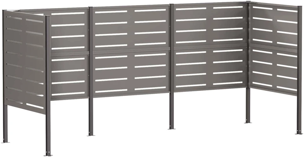 Atliekų konteinerio ekranas 249 x 85 x 113 cm Rūdijanti