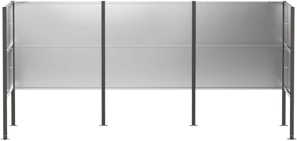 Atliekų konteinerio ekranas 249 x 85 x 113 cm Sidabrinė
