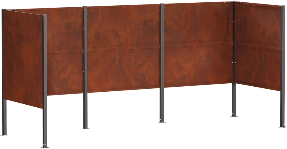Atliekų konteinerio ekranas 249 x 85 x 113 cm Rūdijanti