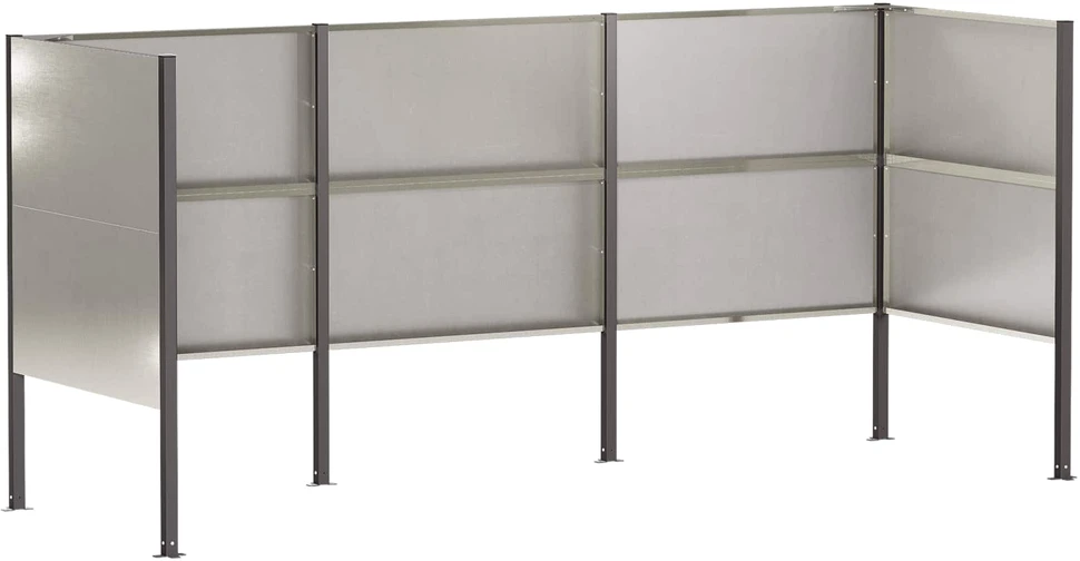 Atliekų konteinerio ekranas 249 x 85 x 113 cm Sidabrinė