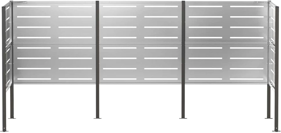 Atliekų konteinerio ekranas 249 x 85 x 113 cm Sidabrinė