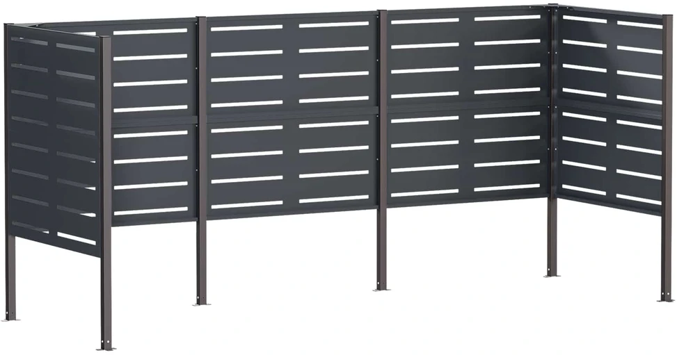 Atliekų konteinerio ekranas 249 x 85 x 113 cm Plienas Antracito