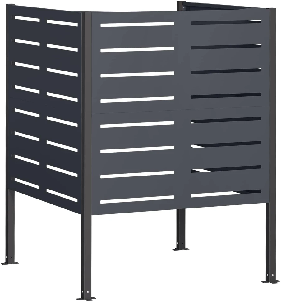 Atliekų konteinerio ekranas 85 x 85 x 113 cm Plienas Antracito