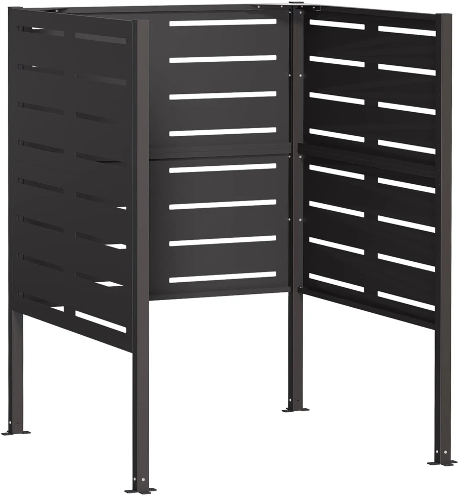 Atliekų konteinerio ekranas 85 x 85 x 113 cm Plienas Juoda