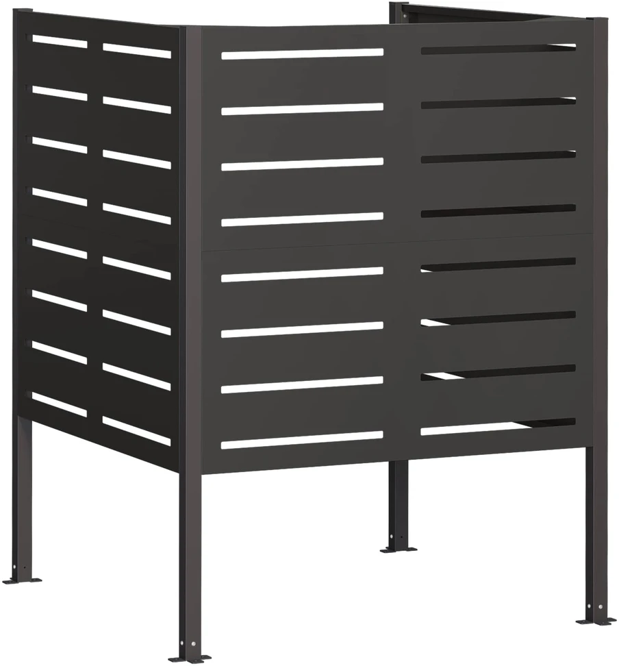 Atliekų konteinerio ekranas 85 x 85 x 113 cm Plienas Juoda