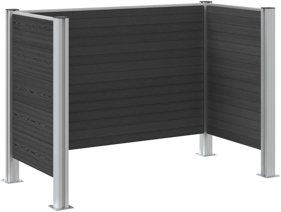 Atliekų konteinerio tvora Pilka 161 x 85 x 115 cm Alavas ir WPC