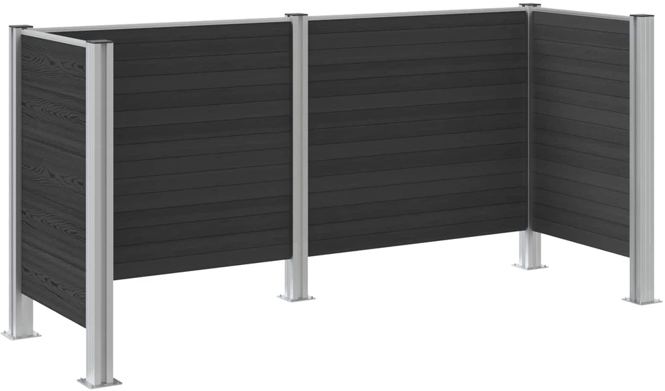 Atliekų konteinerio tvora Pilka 237 x 85 x 115 cm Alavas ir WPC