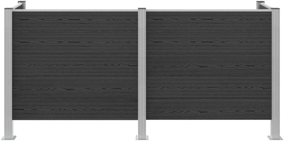 Atliekų konteinerio tvora Pilka 237 x 85 x 115 cm Alavas ir WPC