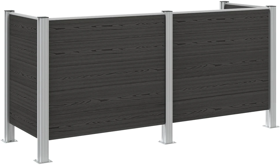 Atliekų konteinerio tvora Pilka 237 x 85 x 115 cm Alavas ir WPC