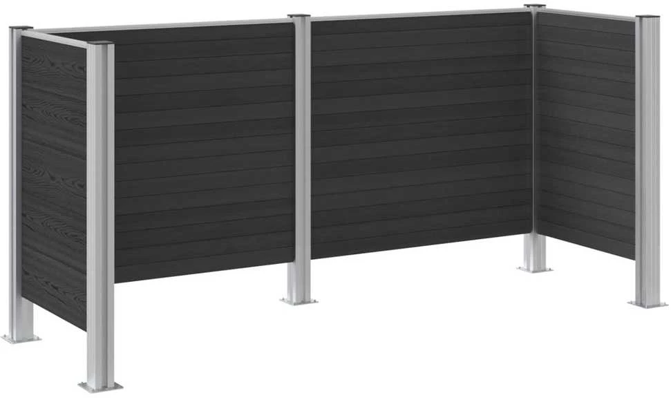 Atliekų konteinerio tvora Pilka 237 x 85 x 115 cm Alavas ir WPC