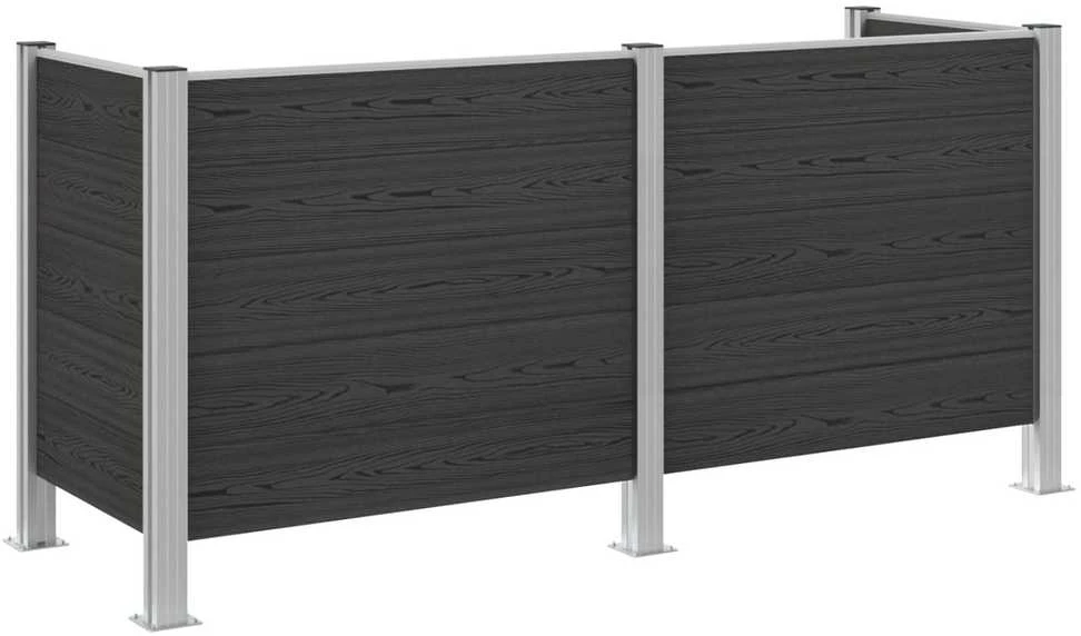 Atliekų konteinerio tvora Pilka 237 x 85 x 115 cm Alavas ir WPC