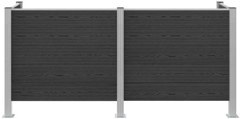 Atliekų konteinerio tvora Pilka 237 x 85 x 115 cm Alavas ir WPC