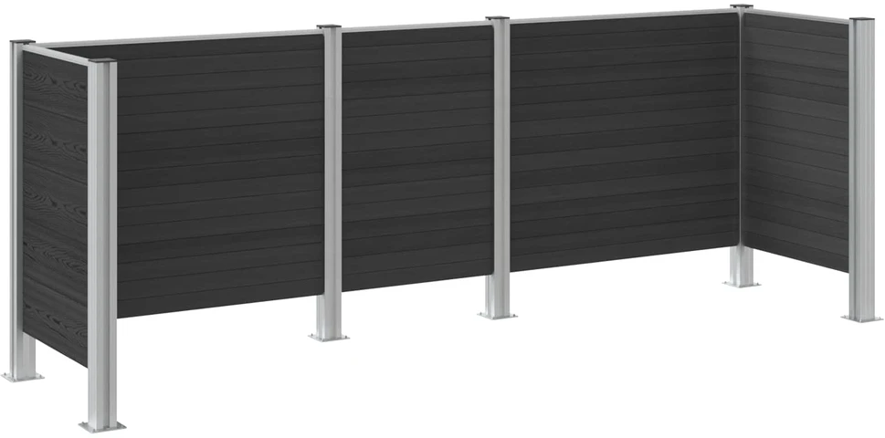 Atliekų konteinerio tvora Pilka 315 x 85 x 115 cm Alavas ir WPC