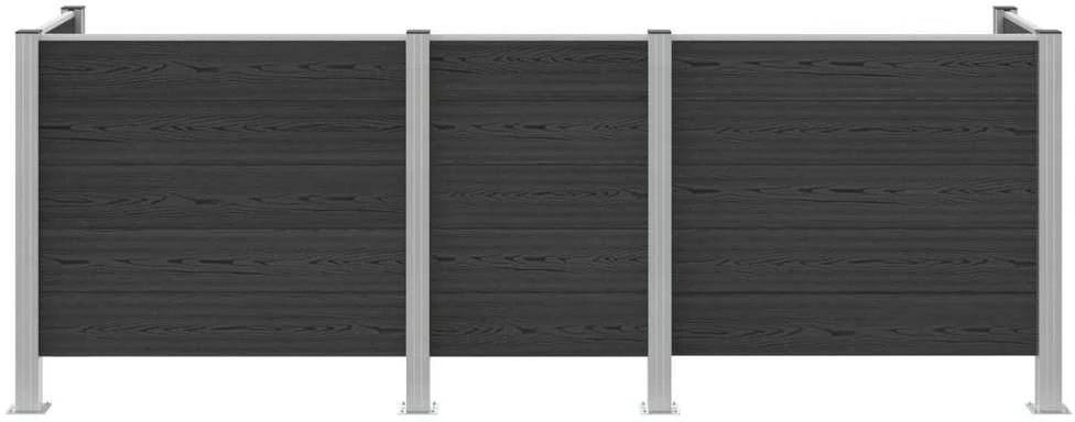 Atliekų konteinerio tvora Pilka 315 x 85 x 115 cm Alavas ir WPC
