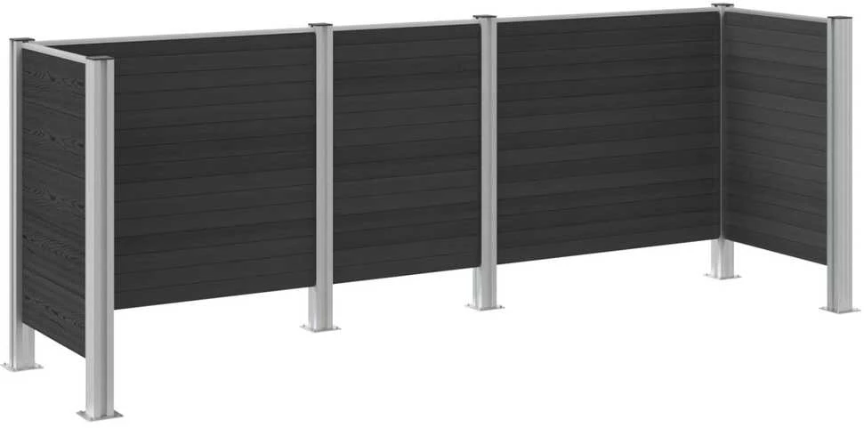 Atliekų konteinerio tvora Pilka 315 x 85 x 115 cm Alavas ir WPC