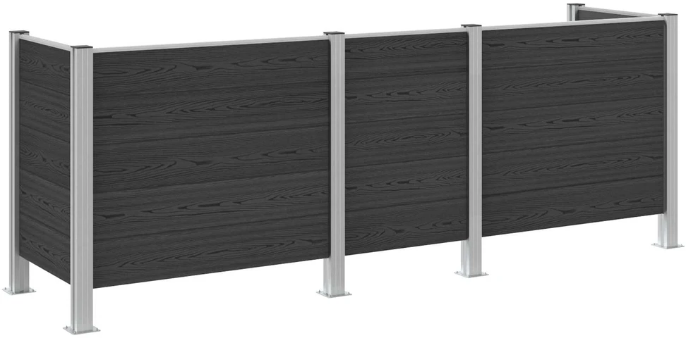 Atliekų konteinerio tvora Pilka 315 x 85 x 115 cm Alavas ir WPC