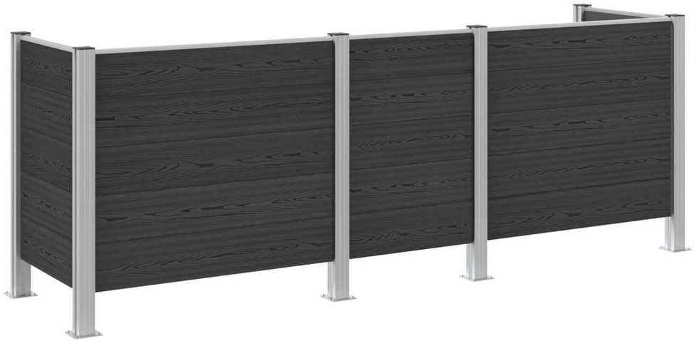 Atliekų konteinerio tvora Pilka 315 x 85 x 115 cm Alavas ir WPC